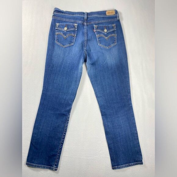 Levi's 505 Straight Leg Stretch Denim Jeans Women's Size W31 x L30 Medium Wash - Picture 6 of 11
